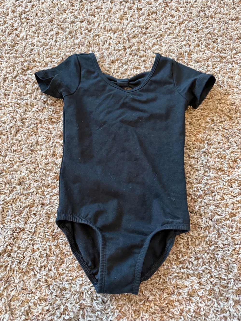 Black Kids Short Sleeve Dance Leotard 85